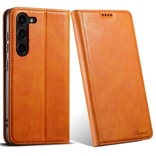 

For Samsung Galaxy S23+ 5G Suteni J02 Oil Wax Wallet Leather Phone Case(Khaki)