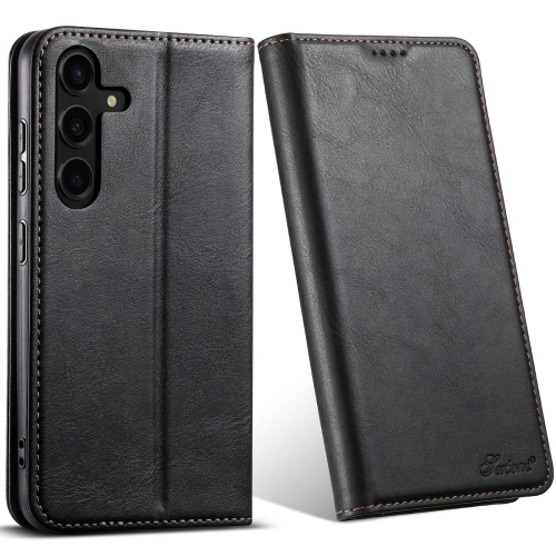 

For Samsung Galaxy S23 FE 5G Suteni J02 Oil Wax Wallet Leather Phone Case(Black)