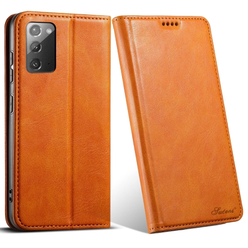 

For Samsung Galaxy Note20 Suteni J02 Oil Wax Wallet Leather Phone Case(Khaki)