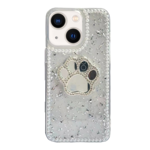 

For iPhone 14 Plus Cat Claw Mirror TPU Phone Case(Silver)