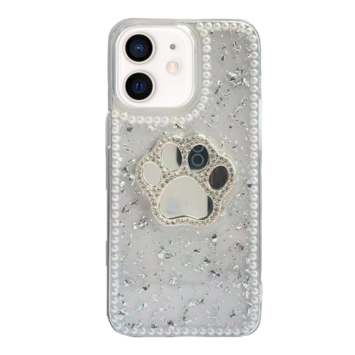 

For iPhone 12 / 12 Pro Cat Claw Mirror TPU Phone Case(Silver)