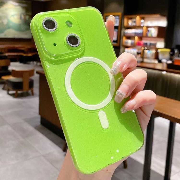 For iPhone 15 Jelly Glitter Solid Color MagSafe TPU Phone Case(Fluorescent Green)
For iPhone 15 Jelly Glitter Solid Color MagSafe TPU Phone Case(Fluorescent Green)