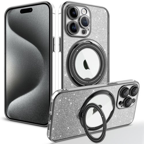 For iPhone 15 Pro Max Rotation MagSafe Holder Gradient Glitter TPU Phone Case(Black)
For iPhone 15 Pro Max Rotation MagSafe Holder Gradient Glitter TPU Phone Case(Black)