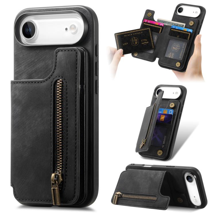 For iPhone Air Retro Leather Zipper Wallet Back Phone Case(Black) 
For iPhone Air Retro Leather Zipper Wallet Back Phone Case(Black)