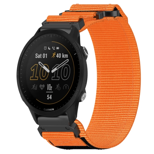 

For Garmin Forerunner 955 22mm Nylon Hook And Loop Fastener Watch Band(Orange)