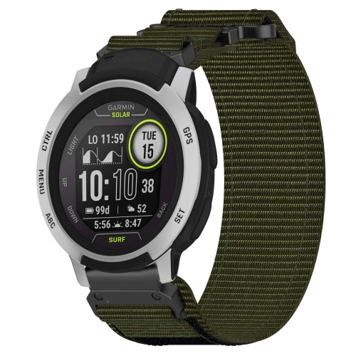 

For Garmin Instinct 22mm Nylon Hook And Loop Fastener Watch Band(Army Green)