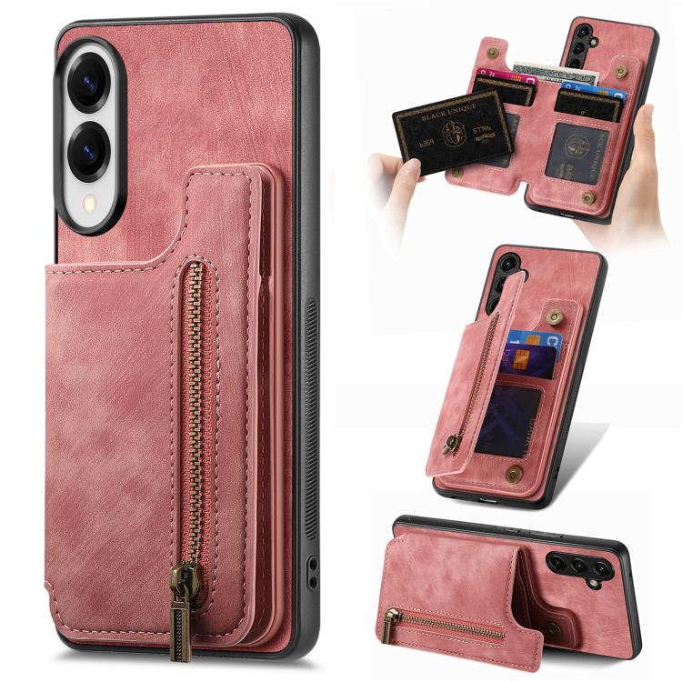 For Samsung Galaxy S25 Edge 5G Retro Leather Zipper Wallet Back Phone Case(Pink)
For Samsung Galaxy S25 Edge 5G Retro Leather Zipper Wallet Back Phone Case(Pink)