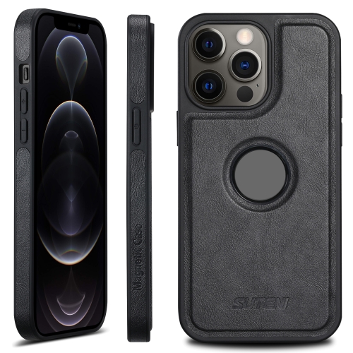

For iPhone 12 Pro Suteni G1 Magsafe Leather Back Phone Case(Black)
