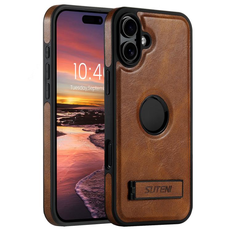 For iPhone 16 Plus Suteni G2 Magsafe Oil Wax Leather Back Phone Case with Holder(Brown)
For iPhone 16 Plus Suteni G2 Magsafe Oil Wax Leather Back Phone Case with Holder(Brown)
