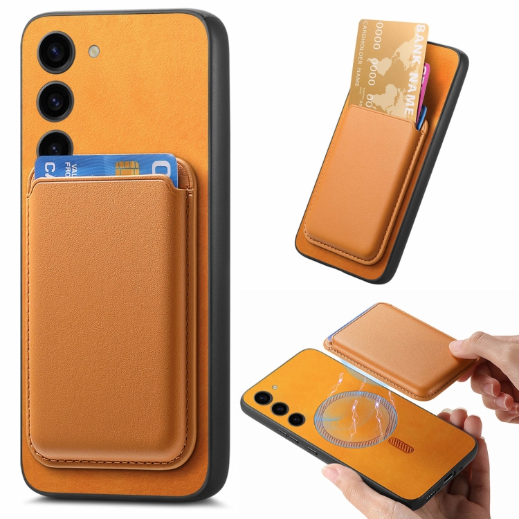 For Samsung Galaxy S23 5G Retro Magsafe Card Bag PU Back Cover Phone Case(Yellow)
For Samsung Galaxy S23 5G Retro Magsafe Card Bag PU Back Cover Phone Case(Yellow)
