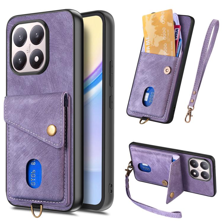 For Xiaomi 15T Retro Card Wallet Fold Leather Phone Case with Strap(Purple)
For Xiaomi 15T Retro Card Wallet Fold Leather Phone Case with Strap(Purple)