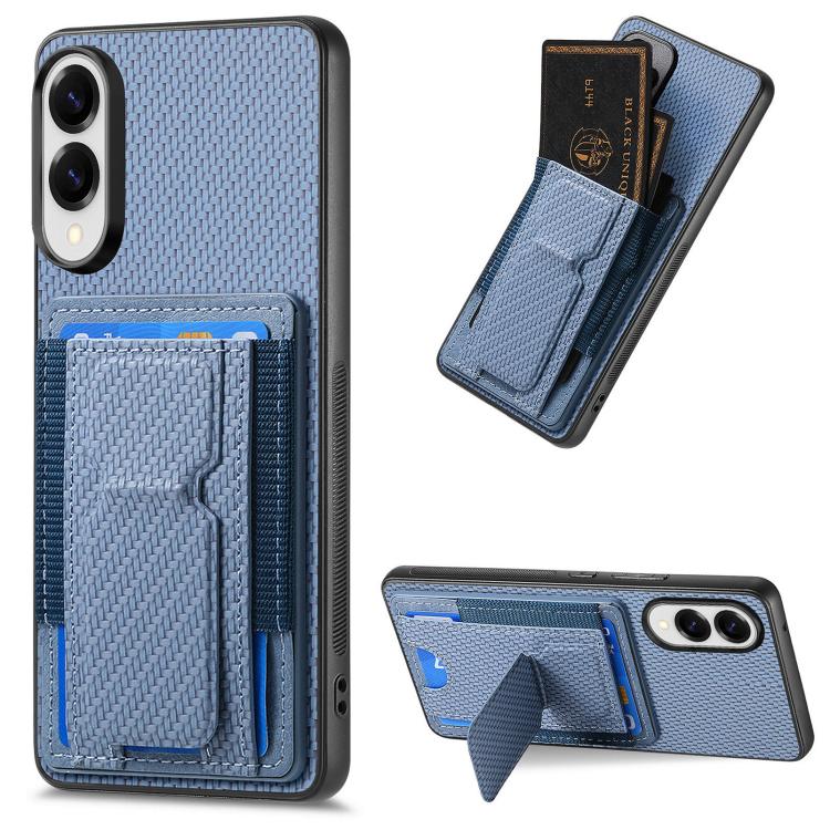 For Samsung Galaxy S25 Edge 5G Carbon Fiber Fold Stand Elastic Card Bag Phone Case(Blue)
For Samsung Galaxy S25 Edge 5G Carbon Fiber Fold Stand Elastic Card Bag Phone Case(Blue)
