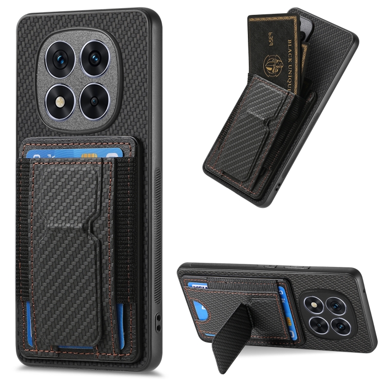 For Xiaomi Redmi Note 14 5G Carbon Fiber Fold Stand Elastic Card Bag Phone Case(Black)
For Xiaomi Redmi Note 14 5G Carbon Fiber Fold Stand Elastic Card Bag Phone Case(Black)