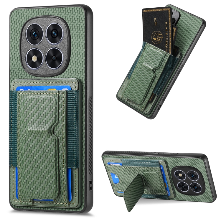 For Xiaomi Redmi Note 14 5G Carbon Fiber Fold Stand Elastic Card Bag Phone Case(Green)
For Xiaomi Redmi Note 14 5G Carbon Fiber Fold Stand Elastic Card Bag Phone Case(Green)