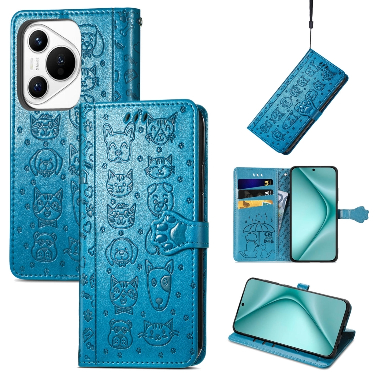For Huawei Pura 70 Pro+ Cat and Dog Embossed Leather Phone Case(Blue)
For Huawei Pura 70 Pro+ Cat and Dog Embossed Leather Phone Case(Blue)