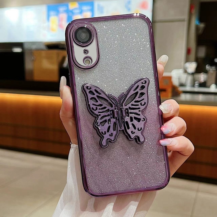 For iPhone XR Electroplated Gradient Glitter 3D Butterfly TPU Phone Case(Gradient Purple)
For iPhone XR Electroplated Gradient Glitter 3D Butterfly TPU Phone Case(Gradient Purple)