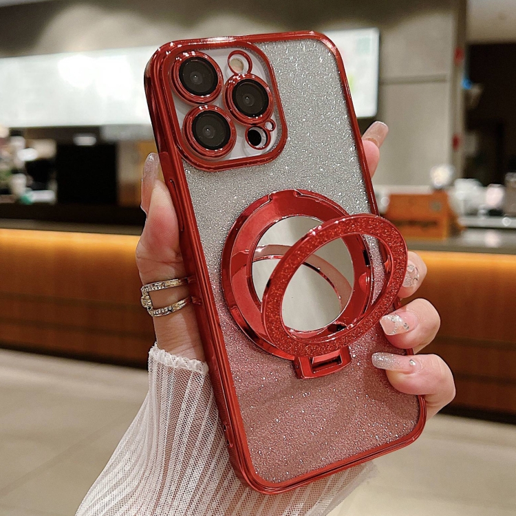 For iPhone 12 Pro Plated Mirror Holder Gradient Glitter MagSafe Phone Case(Red)
For iPhone 12 Pro Plated Mirror Holder Gradient Glitter MagSafe Phone Case(Red)