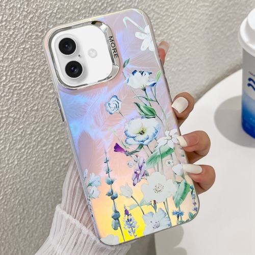 For iPhone 16 Electroplating Laser Flower Texture TPU Phone Case(Blue Flower AH8)
For iPhone 16 Electroplating Laser Flower Texture TPU Phone Case(Blue Flower AH8)