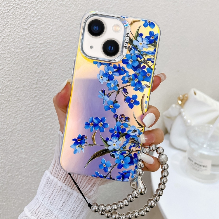 For iPhone 13 Electroplating Laser Flower Phone Case with Wrist Strap(Myosotis AH2)
For iPhone 13 Electroplating Laser Flower Phone Case with Wrist Strap(Myosotis AH2)