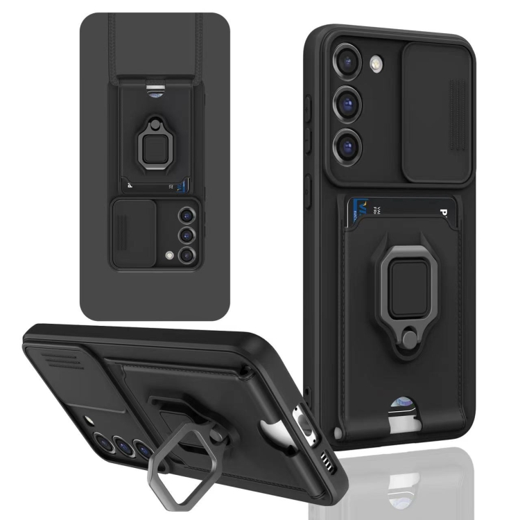 For Samsung Galaxy S23+ 5G Sliding Camshield Magnetic Card Holder Silicone Phone Case(Black)
For Samsung Galaxy S23+ 5G Sliding Camshield Magnetic Card Holder Silicone Phone Case(Black)
