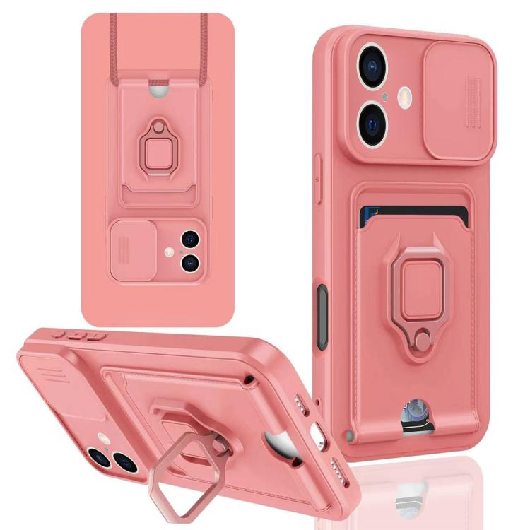 For iPhone 16 Sliding Camshield Magnetic Card Holder Silicone Phone Case(Pink)
For iPhone 16 Sliding Camshield Magnetic Card Holder Silicone Phone Case(Pink)
