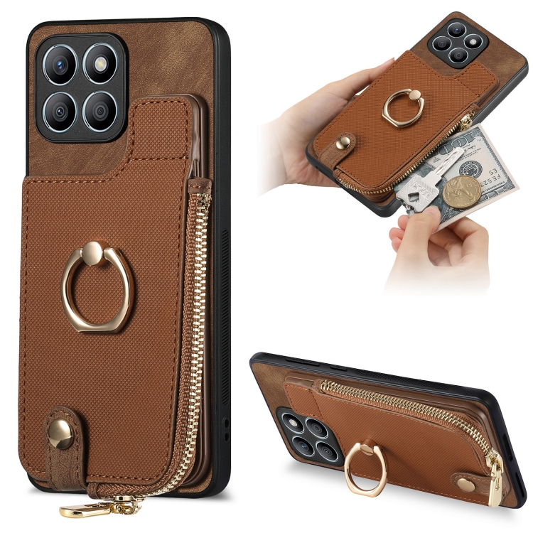 For Honor X8b Cross Leather Ring Vertical Zipper Wallet Back Phone Case(Brown)
For Honor X8b Cross Leather Ring Vertical Zipper Wallet Back Phone Case(Brown)