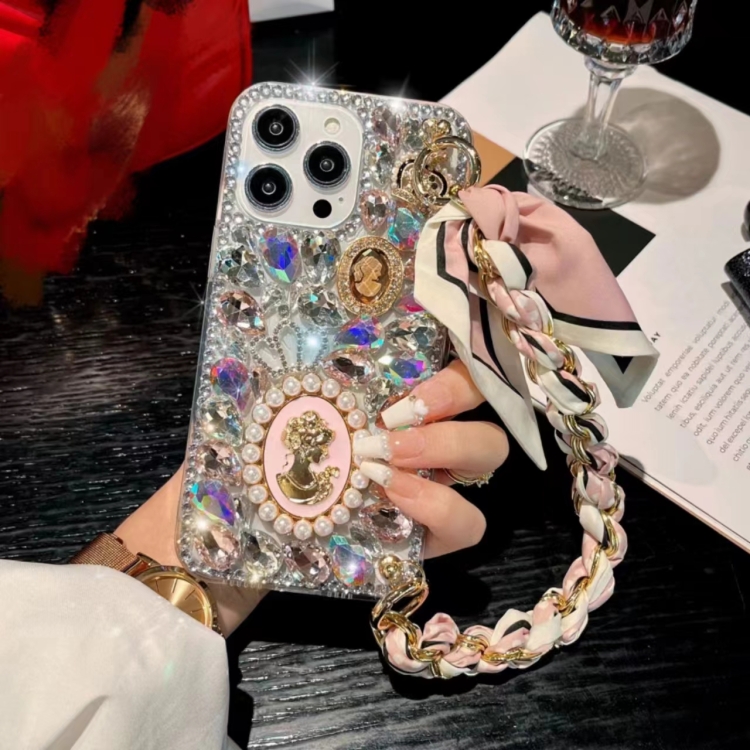 For iPhone 16 Plus Handmade Diamond Purple Gemstone Scarf Bracelet PC Phone Case(Pink)
For iPhone 16 Plus Handmade Diamond Purple Gemstone Scarf Bracelet PC Phone Case(Pink)