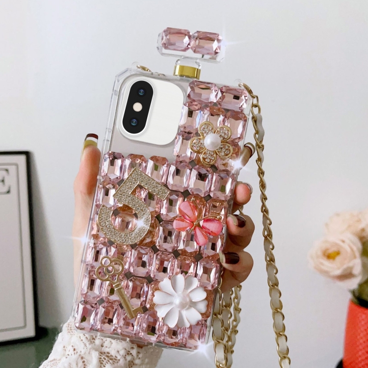 For iPhone XS Max Crossbody Perfume Bottle Handmade Inlaid Diamond PC Phone Case(Pink)
For iPhone XS Max Crossbody Perfume Bottle Handmade Inlaid Diamond PC Phone Case(Pink)