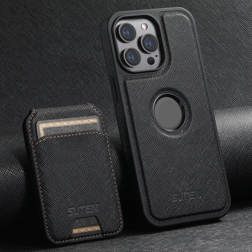 For iPhone 15 Pro Suteni M2 Cross-Grain MagSafe Vertical Card Back Phone Case(Black)
For iPhone 15 Pro Suteni M2 Cross-Grain MagSafe Vertical Card Back Phone Case(Black)