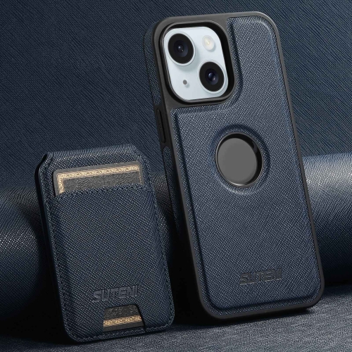 For iPhone 15 Suteni M2 Cross-Grain MagSafe Vertical Card Back Phone Case(Blue)
For iPhone 15 Suteni M2 Cross-Grain MagSafe Vertical Card Back Phone Case(Blue)