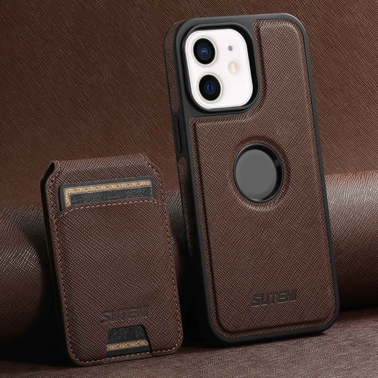 For iPhone 12 Suteni M2 Cross-Grain MagSafe Vertical Card Back Phone Case(Brown)
For iPhone 12 Suteni M2 Cross-Grain MagSafe Vertical Card Back Phone Case(Brown)