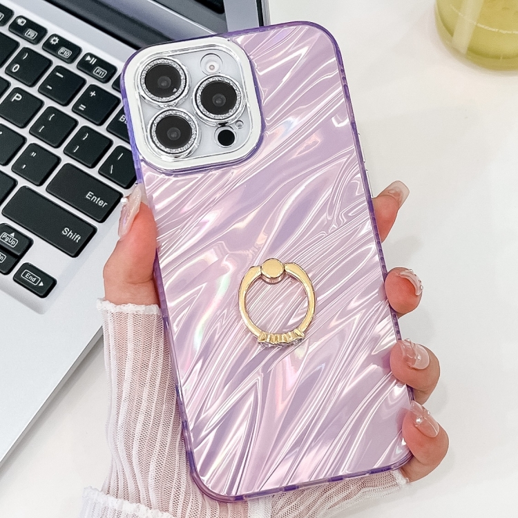 For iPhone 16 Pro Plating Glitter Texture Ring Holder TPU Phone Case with Lens Film(Purple Water Ripples)
For iPhone 16 Pro Plating Glitter Texture Ring Holder TPU Phone Case with Lens Film(Purple Water Ripples)