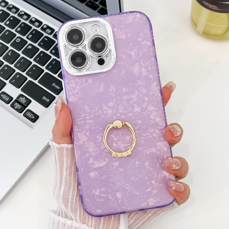 For iPhone 13 Pro Plating Glitter Texture Ring Holder TPU Phone Case with Lens Film(Purple Shell Pattern)
For iPhone 13 Pro Plating Glitter Texture Ring Holder TPU Phone Case with Lens Film(Purple Shell Pattern)