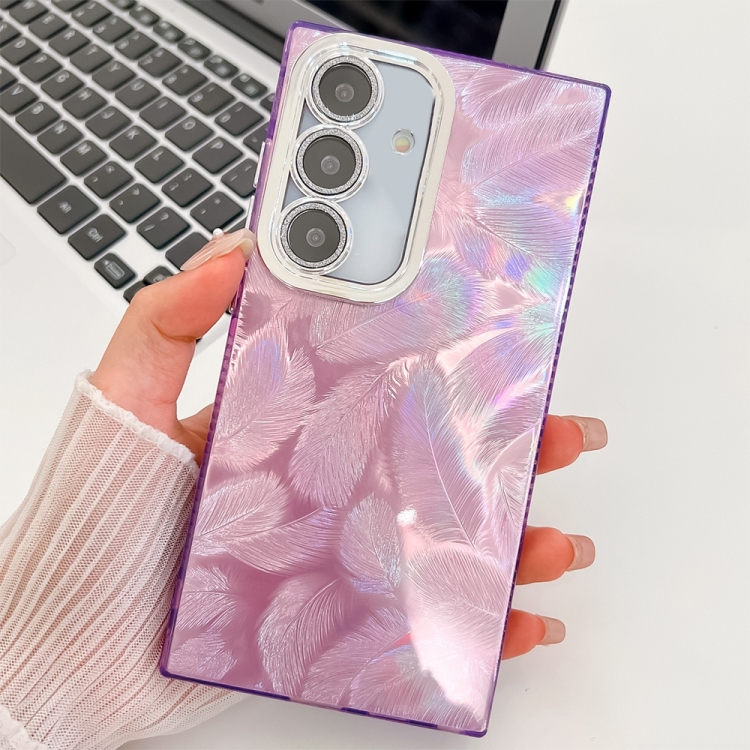 For Samsung Galaxy S25+ 5G Plating Glitter Texture TPU Phone Case with Lens Film(Purple Feathers)
For Samsung Galaxy S25+ 5G Plating Glitter Texture TPU Phone Case with Lens Film(Purple Feathers)