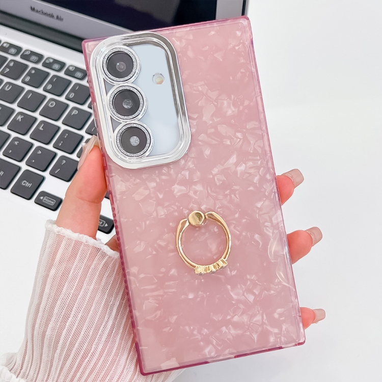 For Samsung Galaxy S24+ 5G Plating Glitter Texture Ring Holder TPU Phone Case with Lens Film(Pink Shell Pattern)
For Samsung Galaxy S24+ 5G Plating Glitter Texture Ring Holder TPU Phone Case with Lens Film(Pink Shell Pattern)