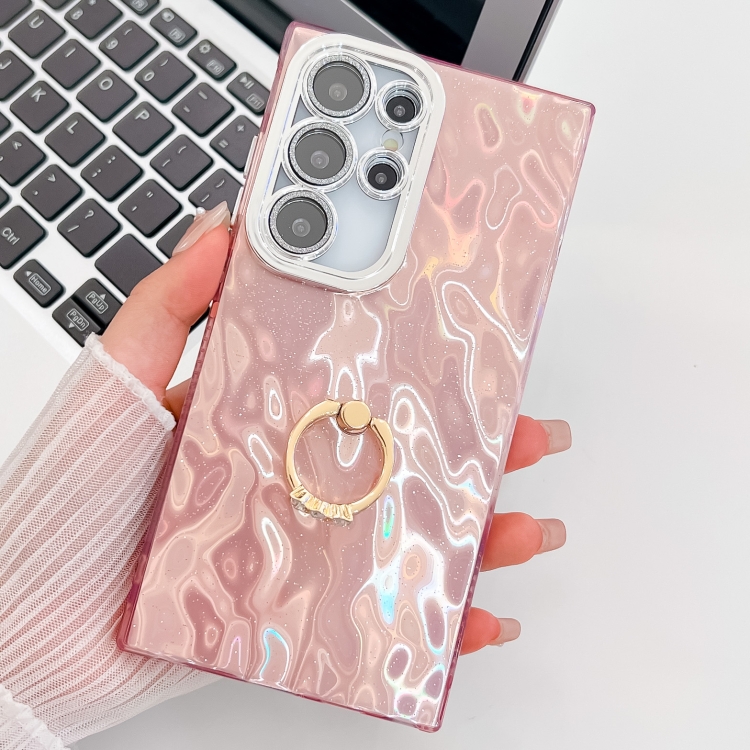 For Samsung Galaxy S25 Ultra 5G Plating Glitter Texture Ring Holder TPU Phone Case with Lens Film(Pink Wrinkles)
For Samsung Galaxy S25 Ultra 5G Plating Glitter Texture Ring Holder TPU Phone Case with Lens Film(Pink Wrinkles)