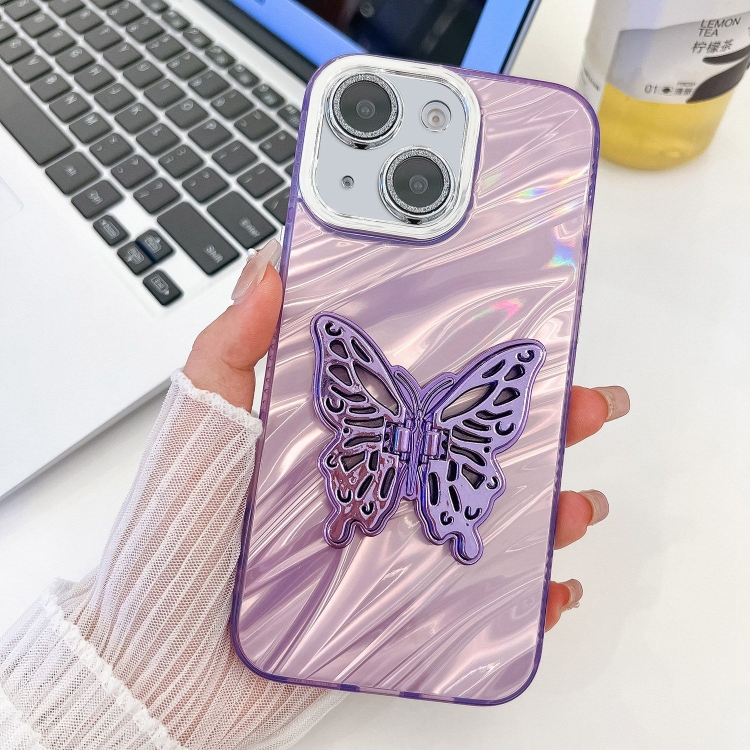 For iPhone 15 Plating Glitter Texture Butterfly Holder TPU Phone Case with Lens Film(Purple Water Ripples)
For iPhone 15 Plating Glitter Texture Butterfly Holder TPU Phone Case with Lens Film(Purple Water Ripples)