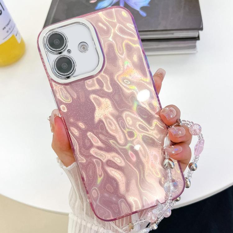 For iPhone 16 Plating Glitter Texture Chain Wristband TPU Phone Case with Lens Film(Pink Wrinkles)
For iPhone 16 Plating Glitter Texture Chain Wristband TPU Phone Case with Lens Film(Pink Wrinkles)