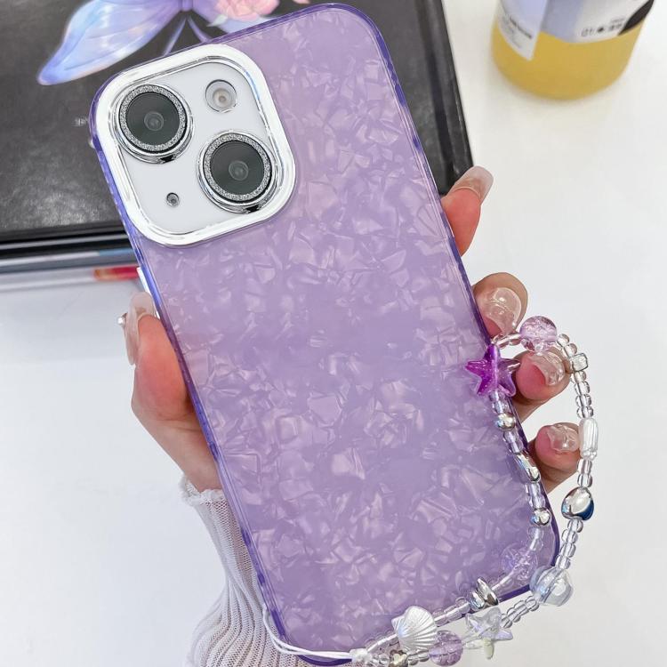 For iPhone 15 Plating Glitter Texture Chain Wristband TPU Phone Case with Lens Film(Purple Shell Pattern)
For iPhone 15 Plating Glitter Texture Chain Wristband TPU Phone Case with Lens Film(Purple Shell Pattern)