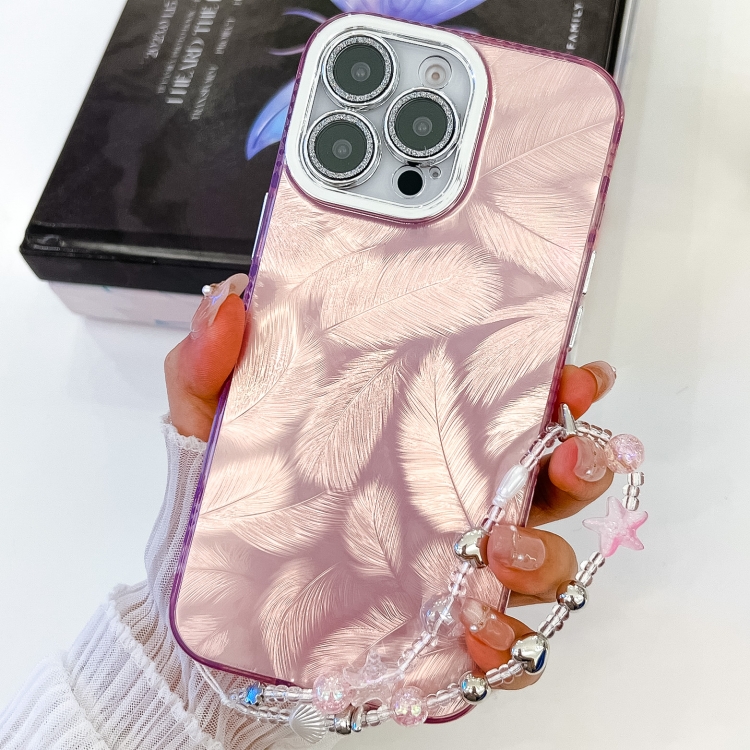 For iPhone 13 Pro Max Plating Glitter Texture Chain Wristband TPU Phone Case with Lens Film(Pink Feathers)
For iPhone 13 Pro Max Plating Glitter Texture Chain Wristband TPU Phone Case with Lens Film(Pink Feathers)