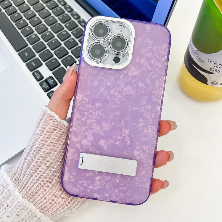 For iPhone 16 Pro Plating Glitter Texture Fold Holder TPU Phone Case with Lens Film(Purple Shell Pattern)
For iPhone 16 Pro Plating Glitter Texture Fold Holder TPU Phone Case with Lens Film(Purple Shell Pattern)