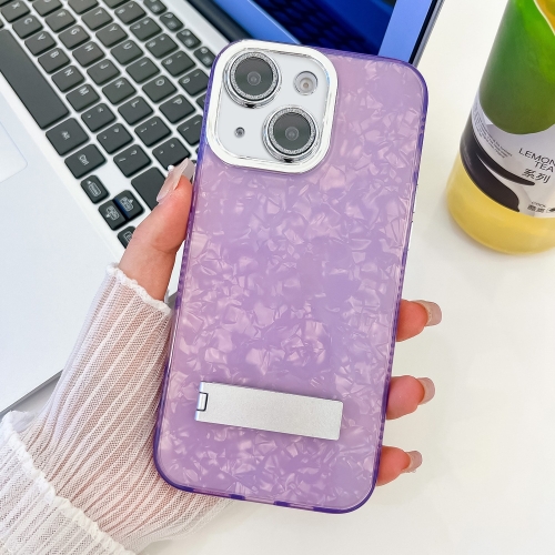 For iPhone 14 Plating Glitter Texture Fold Holder TPU Phone Case with Lens Film(Purple Shell Pattern)
For iPhone 14 Plating Glitter Texture Fold Holder TPU Phone Case with Lens Film(Purple Shell Pattern)