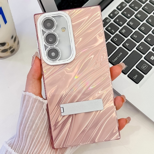 For Samsung Galaxy S24 FE 5G Plating Glitter Texture Fold Holder TPU Phone Case with Lens Film(Pink Water Ripples)
For Samsung Galaxy S24 FE 5G Plating Glitter Texture Fold Holder TPU Phone Case with Lens Film(Pink Water Ripples)