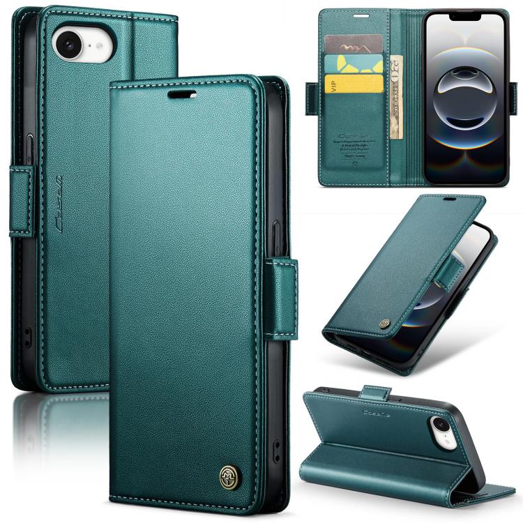 For iPhone 16e CaseMe 023 Butterfly Buckle Litchi Texture RFID Anti-theft Leather Phone Case(Green)
For iPhone 16e CaseMe 023 Butterfly Buckle Litchi Texture RFID Anti-theft Leather Phone Case(Green)