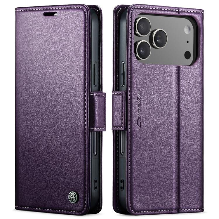 For iPhone 17 Pro CaseMe 023 Butterfly Buckle Litchi Texture RFID Anti-theft Leather Phone Case(Purple)
For iPhone 17 Pro CaseMe 023 Butterfly Buckle Litchi Texture RFID Anti-theft Leather Phone Case(Purple)