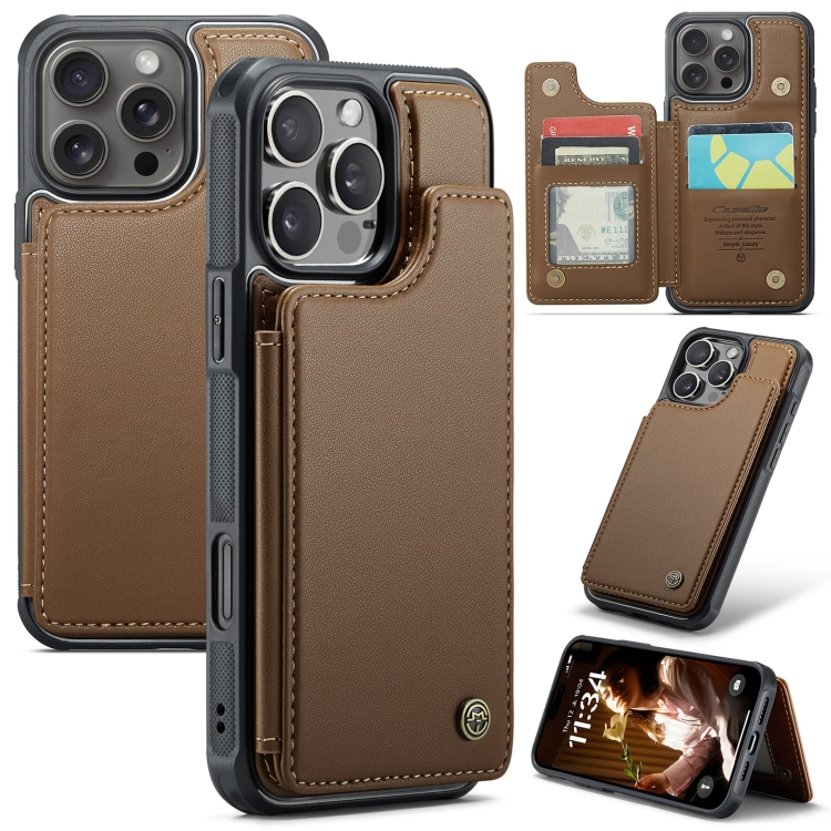 For iPhone 16 Pro CaseMe C22 Card Slots Holder RFID Anti-theft Phone Case(Brown)
For iPhone 16 Pro CaseMe C22 Card Slots Holder RFID Anti-theft Phone Case(Brown)