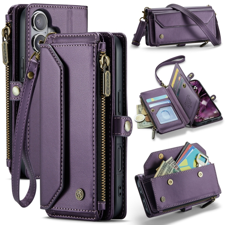 For iPhone 16 CaseMe C36 Card Slots Zipper Wallet RFID Anti-theft Leather Phone Case(Purple)
For iPhone 16 CaseMe C36 Card Slots Zipper Wallet RFID Anti-theft Leather Phone Case(Purple)
