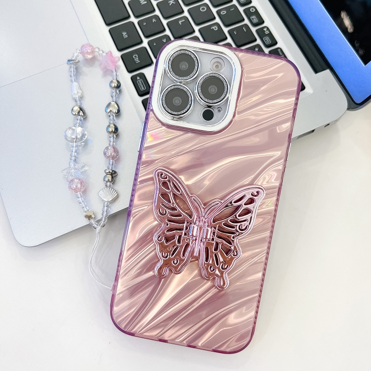 For iPhone 13 Pro Plating Glitter Lens Film Texture Butterfly Holder Wristband Phone Case(Pink Water Ripples)
For iPhone 13 Pro Plating Glitter Lens Film Texture Butterfly Holder Wristband Phone Case(Pink Water Ripples)