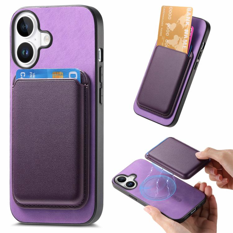 For iPhone 17 Retro Magsafe Card Bag PU Back Cover Phone Case(Purple)
For iPhone 17 Retro Magsafe Card Bag PU Back Cover Phone Case(Purple)