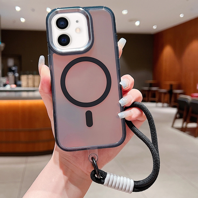 For iPhone 11 Bright Shadow Magsafe Discoloration Phone Case with Wrist Strap(Black)
For iPhone 11 Bright Shadow Magsafe Discoloration Phone Case with Wrist Strap(Black)